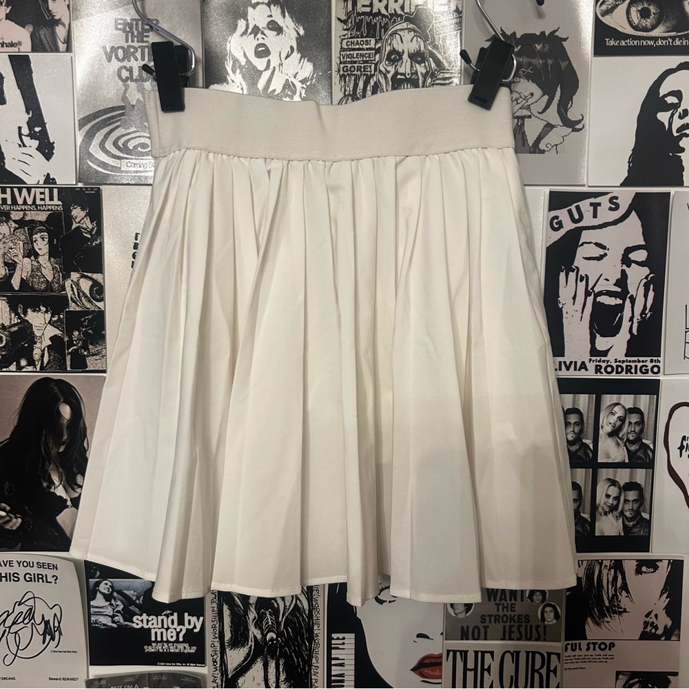Garage White Pleated Tennis Skirt